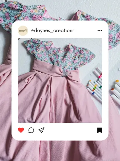 An Instagram-style post featuring my popular dusty pink and floral dress. It's a social media favorite!