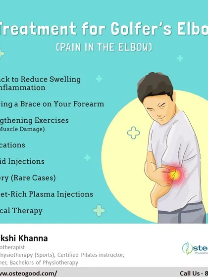 Here are the various treatment options for Golfer's Elbow. My approach prioritizes physical therapy, strengthening exercises, and ice packs to reduce inflammation and heal muscle damage naturally.