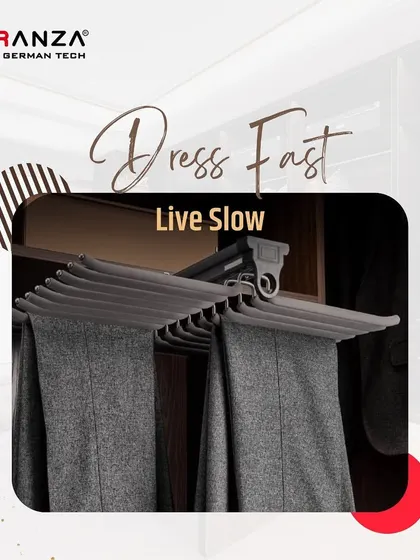 Dress fast, live slow. This pull-out trouser rack keeps your pants perfectly organized and crease-free. The smooth, soft-close mechanism means you can select your outfit with quiet efficiency, bringing a sense of calm to your morning routine.