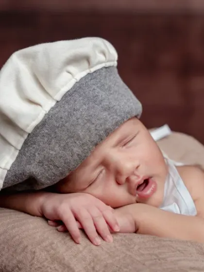 The sweetest little chef in the kitchen. I love capturing these funny and adorable themed portraits. This little one is dreaming of all the delicious things they'll cook up one day.