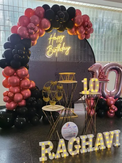 The complete view of Raghav's 10th birthday decoration.