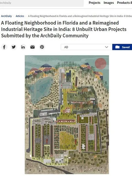 Another feature on ArchDaily showcasing the master plan illustration for the Solina Silk Factory. The plan visualizes the integration of restored buildings, new workshops, public plazas, and green spaces.