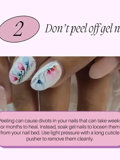 A crucial tip for maintaining nail health: never peel off your gel nails. This can damage your natural nail bed. We recommend proper soaking and gentle removal.