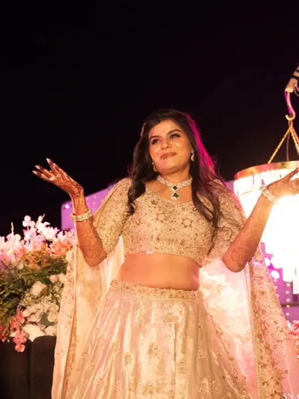 The joy on her face says it all. This is why I love my job. Creating the perfect sangeet glam for her big performance.