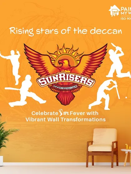 The rising stars of the Deccan, Sunrisers Hyderabad. This team illuminates the pitch with their fiery performances. I can help you add this fiery shade to your walls to make them radiate hope.