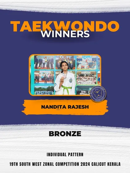 A Bronze medal for Nandita Rajesh in the Individual Pattern category, adding to her impressive medal tally and showing her consistent performance.