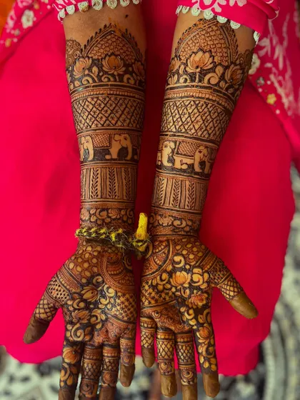 The complete traditional Hindu bridal design, a beautiful representation of cultural art for a special day.