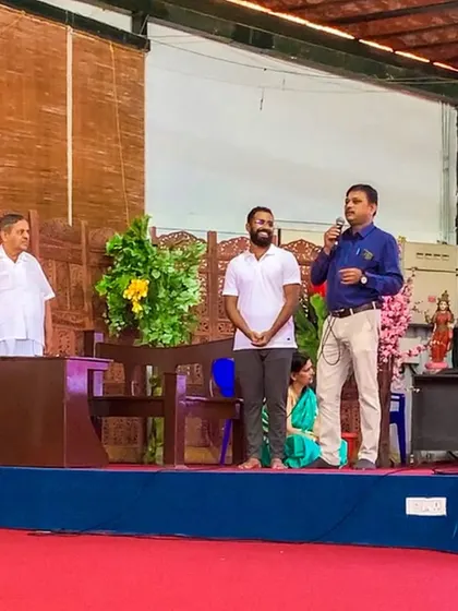 Images from the flag hoisting ceremony at S-VYASA University. Receiving blessings from Guruji on such an auspicious occasion was a profound experience.