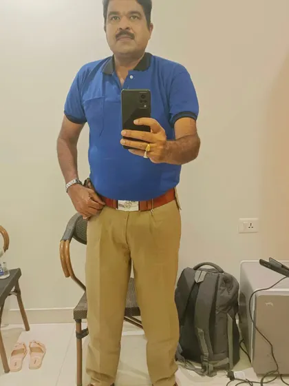 Getting ready for my police role in a new movie.