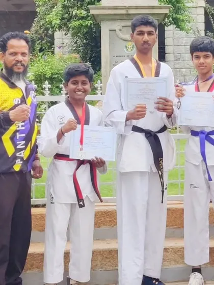 A proud moment from the CISCE Zonal Taekwondo Championship. Our students Guhan, Prakash, and Mohammed Ismaeel secured Gold, Silver, and Bronze medals respectively.