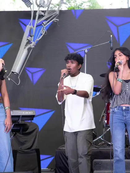 A group of our talented vocalists performing together at the showcase. The energy and harmony they create is always a highlight of the night.