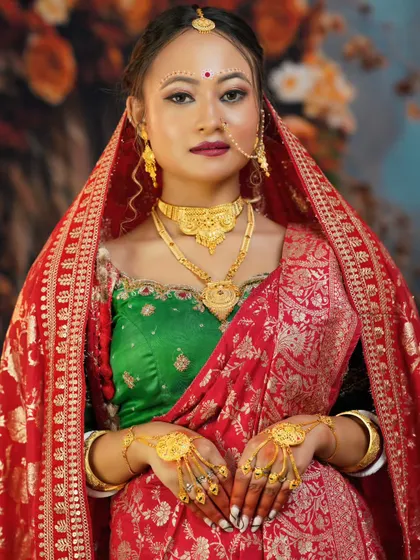 The quintessential Bengali bride. This look, created by a student, captures the cultural essence and beauty of the tradition.