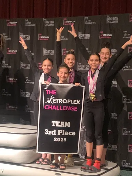 Our Xcel Platinum team proudly takes the 3rd place podium at the Metroplex Challenge. We celebrate every single medal and team placement.