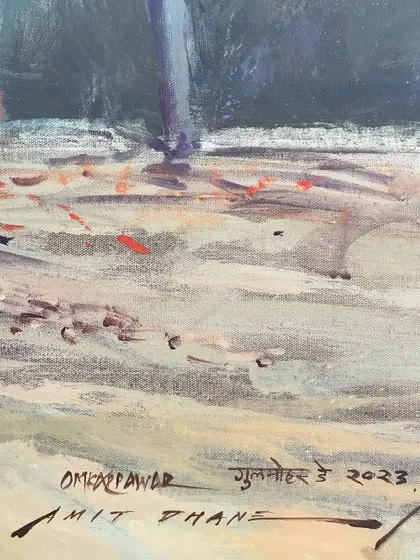 The signatures of both artists on the finished canvas. Collaboration is a great way to learn and create something unique.