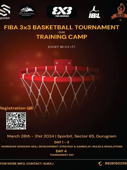 We provide a platform for you to test your skills against the best. This poster announces a FIBA 3x3 endorsed tournament and training camp held right here at our academy, showing our commitment to competitive basketball.