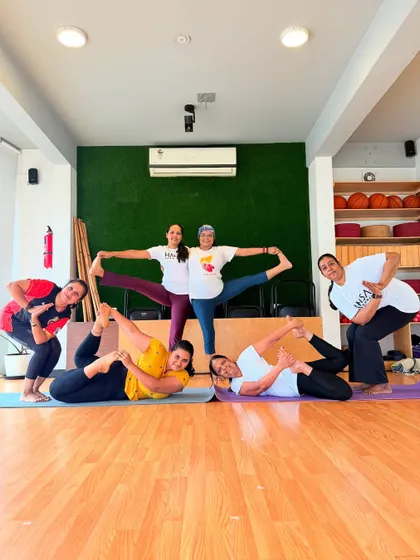 Yoga at Hamsa is about connection and community. We love finding creative and fun ways to practice together, building trust and support with every group asana.