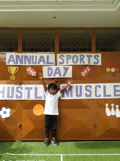 Another happy participant at our Annual Sports Day. The event is a highlight of the year, full of energy and excitement.