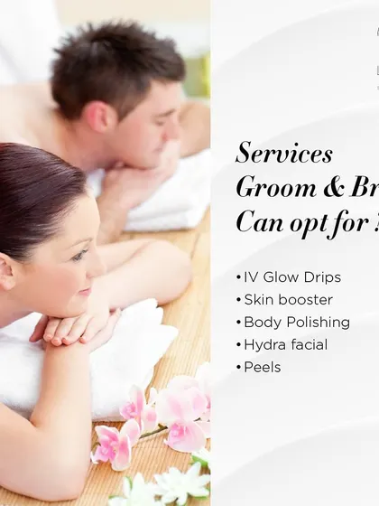 A list of services that both the bride and groom can opt for, because couples that get pampered together, glow together.