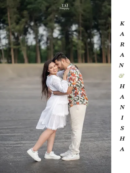 A sweet and candid moment from a beachside pre-wedding shoot. The groom leans in affectionately, and her smile says it all. These are the natural, heartfelt shots I love to capture.