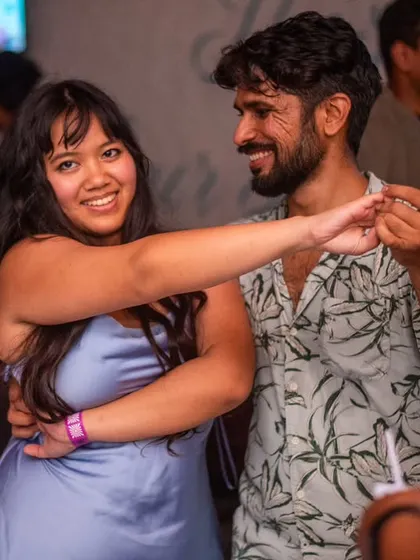 A sweet and gentle connection between two dancers.