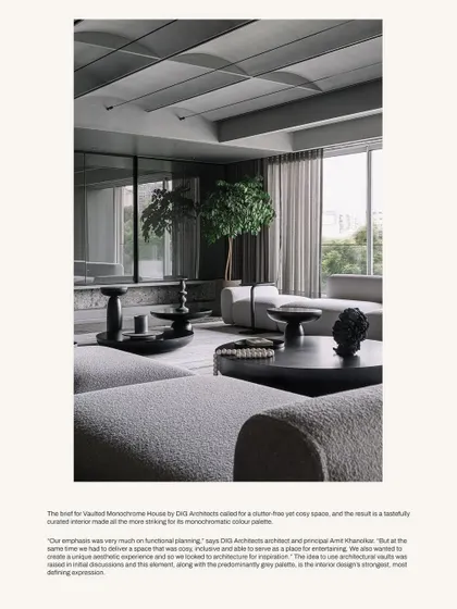 An excerpt from the Habitus Living feature, quoting our emphasis on functional planning for the Vaulted Haus.