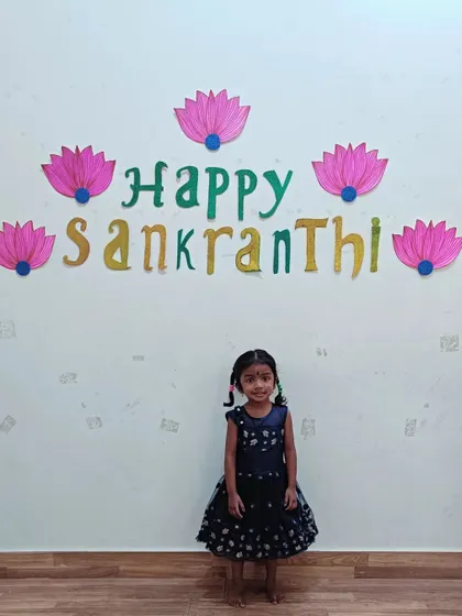 A sweet pose from one of our students during the Makar Sankranti photoshoot.