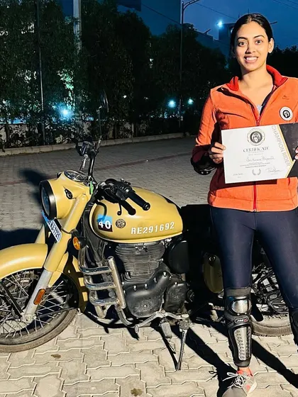A proud graduate, actress Sai Kamakshi Bhaskarla, with her certificate. It's a joy to see our students achieve their dreams.