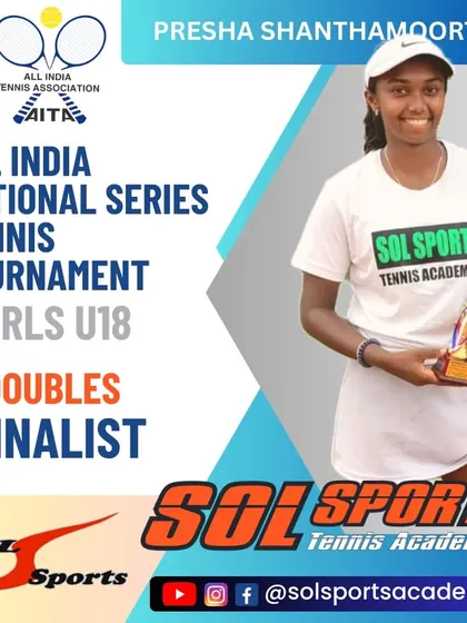 We congratulate Presha Shanthamoorthi for reaching the doubles final of the U18 AITA National Series tennis tournament. A great performance and a well-deserved result.