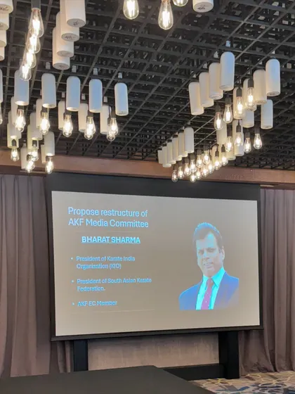 A presentation slide from the AKF meeting where my appointment as Media Commission Chairman was announced. I am committed to restructuring and enhancing our media outreach.