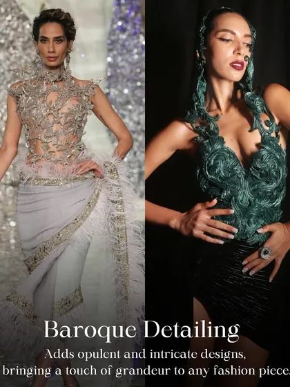 Baroque detailing is making a comeback. These opulent and intricate designs, featuring heavy embroidery and sculptural elements, add a touch of historic grandeur to any modern fashion piece.