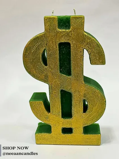 Manifest your financial goals with my Dollar Sign candle. I created this candle to help you attract wealth and success, lighting the way for abundance to flow into your life.