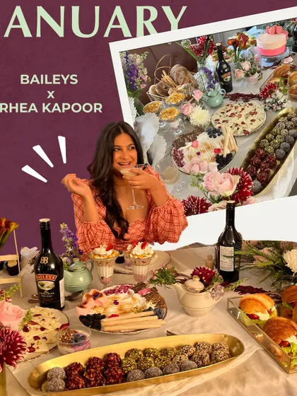 A recap of our January collaboration with Baileys and Rhea Kapoor. The decadent dessert spread was a highlight of the year, combining luxury flavors with stunning presentation.