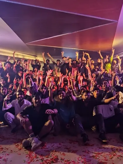 A group photo with the entire party at the Phonetech event. Even a power cut couldn't stop the vibe.