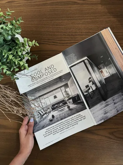 A flat lay of our feature in Trends Magazine. It is always a pleasure to see our projects in print and share our passion for creating beautiful, functional spaces.