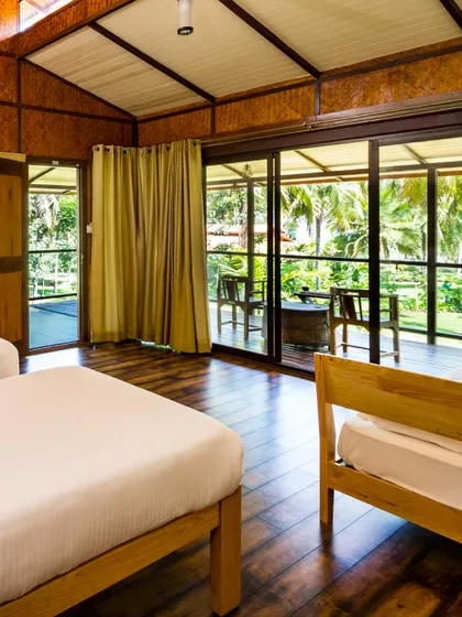 Our eco-friendly accommodations in Kabini offer modern comforts while keeping you deeply connected to the surrounding nature.