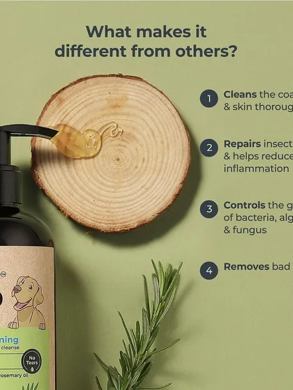 Our Deep Cleaning shampoo does more than just clean; it helps repair insect bites, controls bacteria, and removes bad odor.