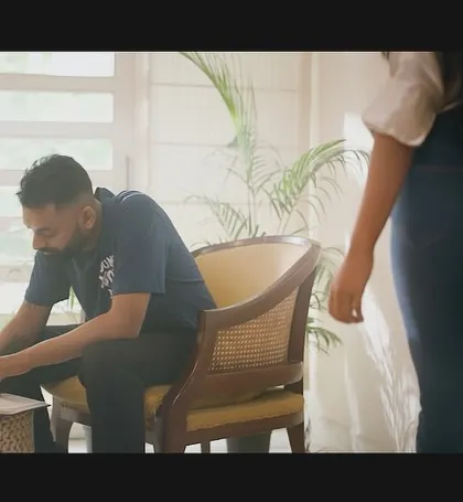 A moment of creative struggle depicted in the 'Pehle' music video. Songwriting is often about processing difficult emotions, and this scene captures that perfectly.
