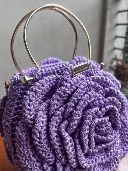 This lavender Rose Bag is one of my favorites. The color is so soft and pretty, and the rose texture is just stunning.