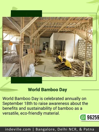 This photo shows my team during the early construction phase of a bamboo structure. You can see the raw bamboo poles being assembled to form the building's primary frame, a testament to our expertise in bamboo architecture from the ground up.