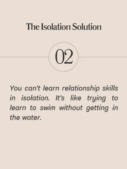 **The self-love myth that's keeping you single is the idea that you must be perfectly healed before you can date.** Waiting until you're "healed enough" is like waiting until you're strong enough to lift weights. Growth happens within relationships. Real self-love means having enough boundaries to not settle for crumbs and knowing your worth without needing others to validate it.