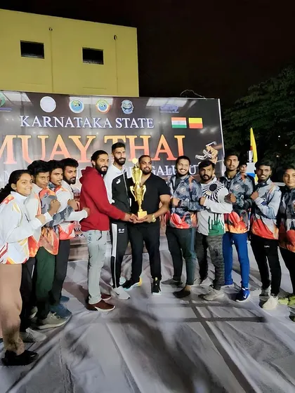 We are a team of champions. I am incredibly proud to stand with my fighters after a successful run at the Karnataka State Muay Thai Championship. We bring home the gold through hard work.