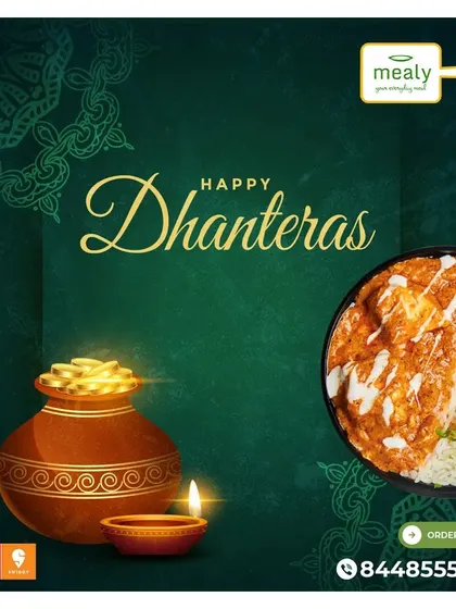 Wishing everyone a prosperous Dhanteras. Celebrate the start of Diwali festivities with a rich and creamy Paneer Makhani meal bowl from Mealy.