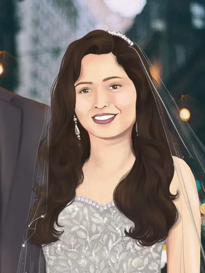 A close-up of the bride from a wedding portrait. I take my time to get the details right, from the delicate veil to the sparkle in her eyes.