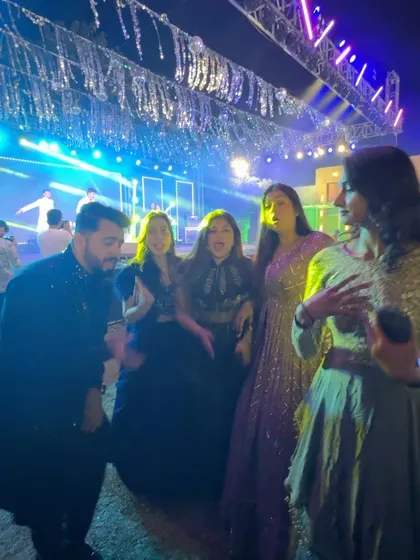 This is me in my element, dancing with the guests and keeping the energy high. A great sangeet is one where everyone feels like part of the show, and I make sure that happens.