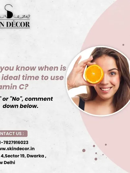 The ideal time to use a Vitamin C serum is in the morning, right before you apply your sunscreen. This is because its antioxidant properties help protect your skin from environmental damage during the day, working together with your sunscreen for better protection.
