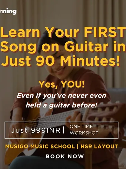 Yes, you can! We created this 90-minute beginner guitar workshop to prove that anyone can learn to play a song. This is the perfect, low-pressure start to your musical journey.