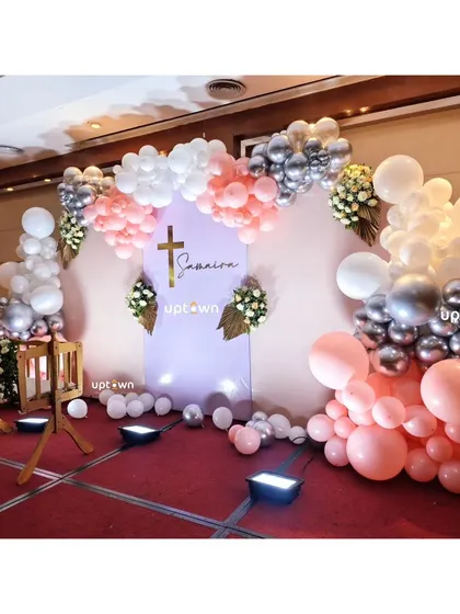 A different angle of the Baptism party setup.