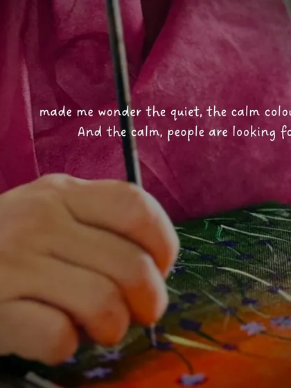 A close-up of the gentle strokes from our quiet morning session. It made me wonder about the calm that colors can bring, and the peace that people are searching for in their busy lives.