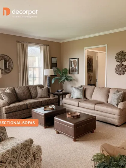 Sectional sofas are perfect for large families or those who love to entertain. This setup provides ample seating and can be configured to fit any living room layout, ensuring both comfort and style.