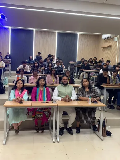 A group photo with the students and faculty after my lecture at ITM Business School. Educating the youth about our ancient sciences is essential for a healthier future.